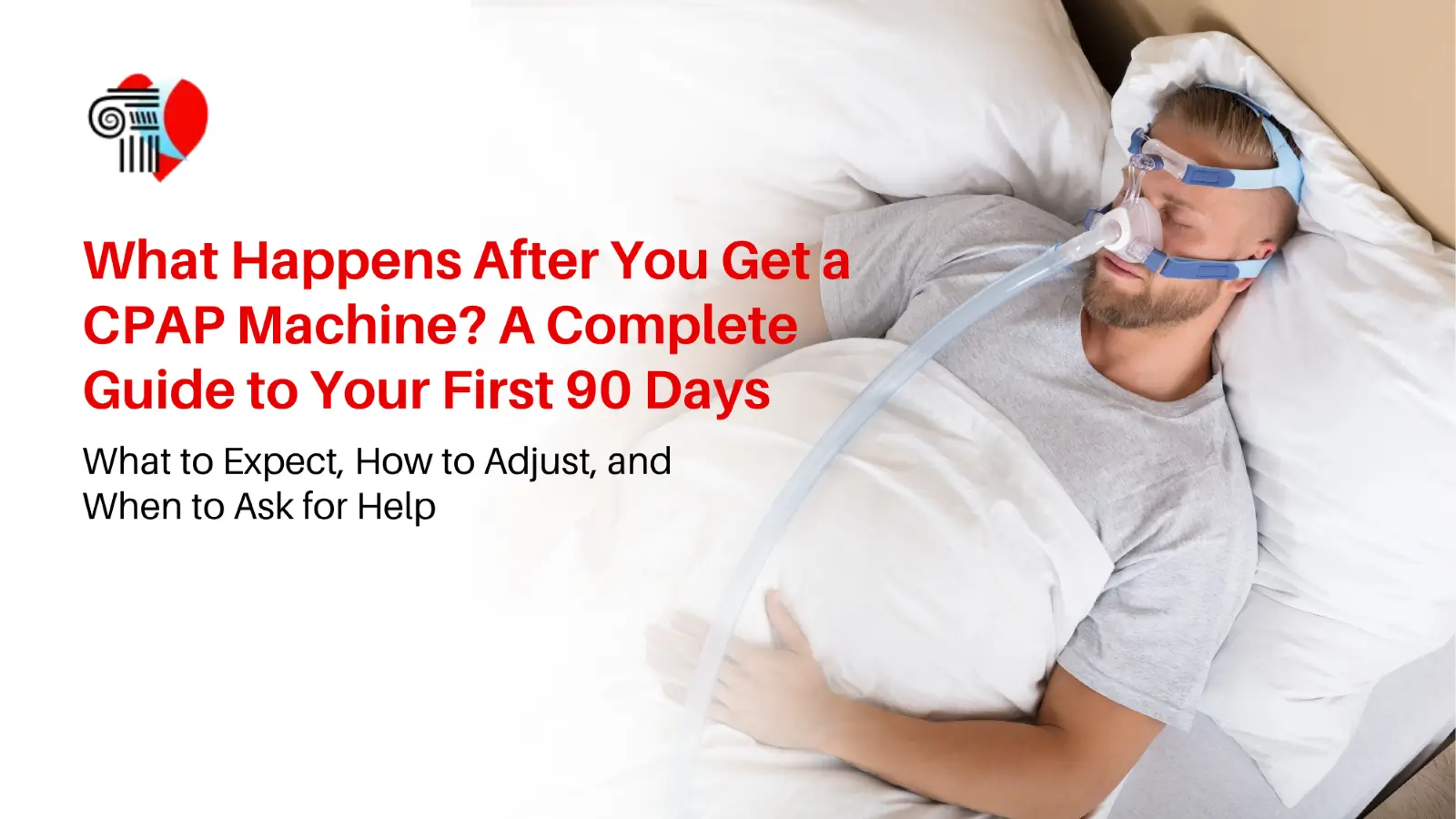 A modern CPAP machine with a mask resting on a nightstand next to a sleeping individual in a comfortable bedroom setup.