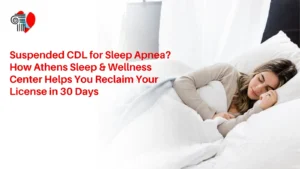 A commercial truck driver consulting with a sleep specialist about DOT sleep apnea clearance at Athens Sleep & Wellness Center.